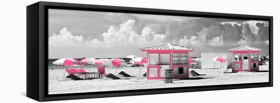 Pink Beach Houses - Miami Beach - Florida-Philippe Hugonnard-Framed Stretched Canvas