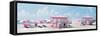 Pink Beach Houses - Miami Beach - Florida-Philippe Hugonnard-Framed Stretched Canvas