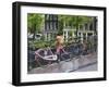 Pink Bicycle, Brouwersgracht, Amsterdam, Netherlands, Europe-Amanda Hall-Framed Photographic Print