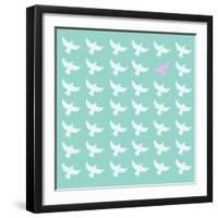 Pink Bird Differrent From The Other-Sira Anamwong-Framed Art Print