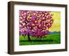 Pink Blossom Tree and Yellow Sky-Patty Baker-Framed Art Print