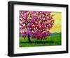 Pink Blossom Tree and Yellow Sky-Patty Baker-Framed Art Print