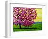 Pink Blossom Tree and Yellow Sky-Patty Baker-Framed Art Print