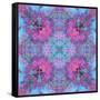 Pink Blueberry Cross Mandala Tiles-Alaya Gadeh-Framed Stretched Canvas