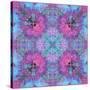 Pink Blueberry Cross Mandala Tiles-Alaya Gadeh-Stretched Canvas