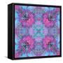 Pink Blueberry Cross Mandala Tiles-Alaya Gadeh-Framed Stretched Canvas