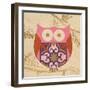 Pink Boho Owl-Hope Smith-Framed Art Print
