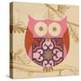 Pink Boho Owl-Hope Smith-Stretched Canvas