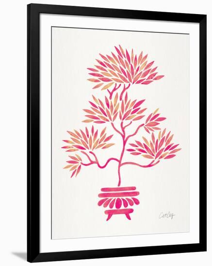 Pink Bonsai-Cat Coquillette-Framed Art Print