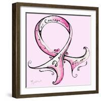 Pink Breast Cancer Ribbon-Megan Aroon Duncanson-Framed Art Print