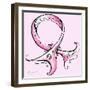 Pink Breast Cancer Ribbon-Megan Aroon Duncanson-Framed Art Print