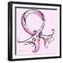 Pink Breast Cancer Ribbon-Megan Aroon Duncanson-Framed Art Print