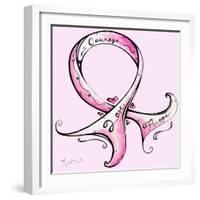 Pink Breast Cancer Ribbon-Megan Aroon Duncanson-Framed Art Print