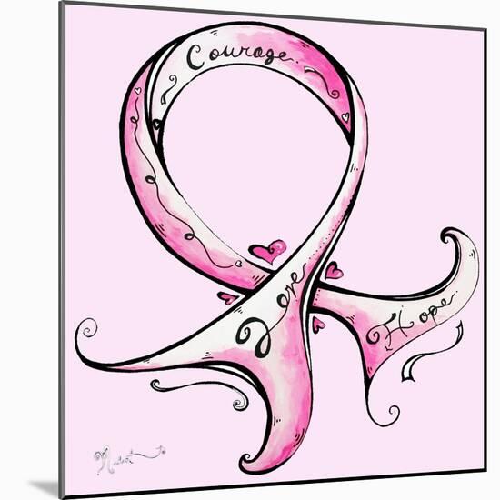 Pink Breast Cancer Ribbon-Megan Aroon Duncanson-Mounted Art Print