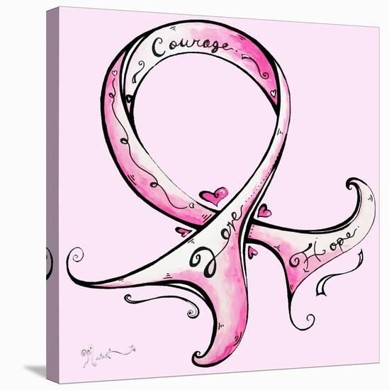 Pink Breast Cancer Ribbon-Megan Aroon Duncanson-Stretched Canvas