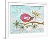 Pink Brown Bird with Notes and Branch-Megan Aroon Duncanson-Framed Giclee Print