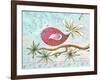 Pink Brown Bird with Notes and Branch-Megan Aroon Duncanson-Framed Giclee Print