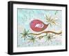 Pink Brown Bird with Notes and Branch-Megan Aroon Duncanson-Framed Giclee Print