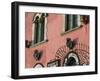 Pink Building Detail, Taormina, Sicily, Italy-Walter Bibikow-Framed Photographic Print