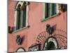 Pink Building Detail, Taormina, Sicily, Italy-Walter Bibikow-Mounted Photographic Print