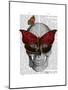 Pink Butterfly Mask Skull-Fab Funky-Mounted Art Print