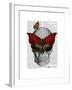 Pink Butterfly Mask Skull-Fab Funky-Framed Art Print