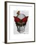 Pink Butterfly Mask Skull-Fab Funky-Framed Art Print