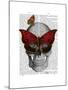 Pink Butterfly Mask Skull-Fab Funky-Mounted Art Print