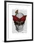 Pink Butterfly Mask Skull-Fab Funky-Framed Art Print