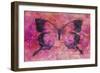 Pink Butterfly-Cora Niele-Framed Giclee Print