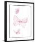 Pink Butterflys I-PI Juvenile-Framed Art Print