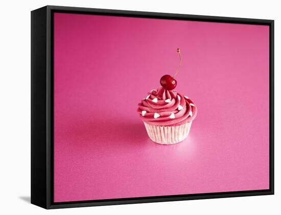 Pink Cake on Pink with Cherry-Tom Quartermaine-Framed Stretched Canvas