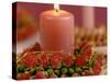 Pink Candle with Wreath of Rose Petals as Table Decoration-Luzia Ellert-Stretched Canvas