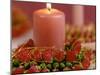 Pink Candle with Wreath of Rose Petals as Table Decoration-Luzia Ellert-Mounted Photographic Print