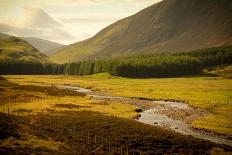 River with Mountains around the Cairngorms, Scotland, Uk.-pink candy-Photographic Print