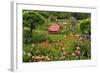 Pink Chair in Flower Garden-Steve Terrill-Framed Photographic Print