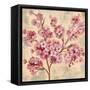 Pink Cherry Branch II-null-Framed Stretched Canvas