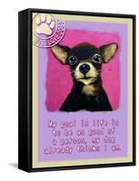 Pink Chihuahua-Cathy Cute-Framed Stretched Canvas
