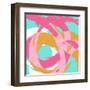 Pink Circular Strokes I-Megan Morris-Framed Art Print