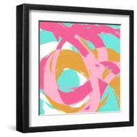 Pink Circular Strokes I-Megan Morris-Framed Art Print