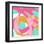 Pink Circular Strokes I-Megan Morris-Framed Art Print