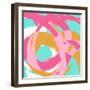 Pink Circular Strokes I-Megan Morris-Framed Art Print