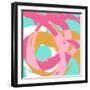 Pink Circular Strokes I-Megan Morris-Framed Art Print