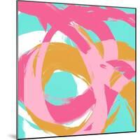 Pink Circular Strokes I-Megan Morris-Mounted Art Print