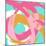 Pink Circular Strokes I-Megan Morris-Mounted Art Print