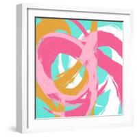 Pink Circular Strokes II-Megan Morris-Framed Art Print