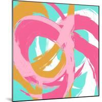 Pink Circular Strokes II-Megan Morris-Mounted Art Print