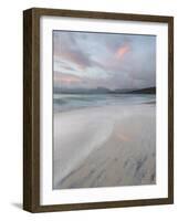 Pink Clouds and Flowing Tide at Luskentyre Beach, Isle of Harris, Outer Hebrides, Scotland-Stewart Smith-Framed Photographic Print