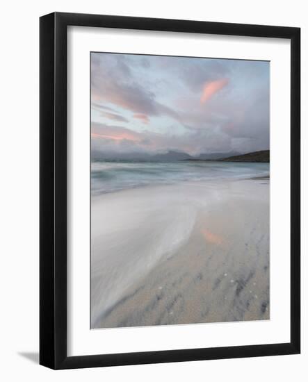 Pink Clouds and Flowing Tide at Luskentyre Beach, Isle of Harris, Outer Hebrides, Scotland-Stewart Smith-Framed Photographic Print