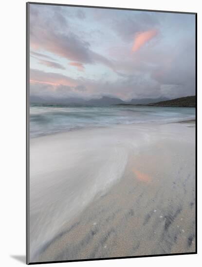 Pink Clouds and Flowing Tide at Luskentyre Beach, Isle of Harris, Outer Hebrides, Scotland-Stewart Smith-Mounted Photographic Print